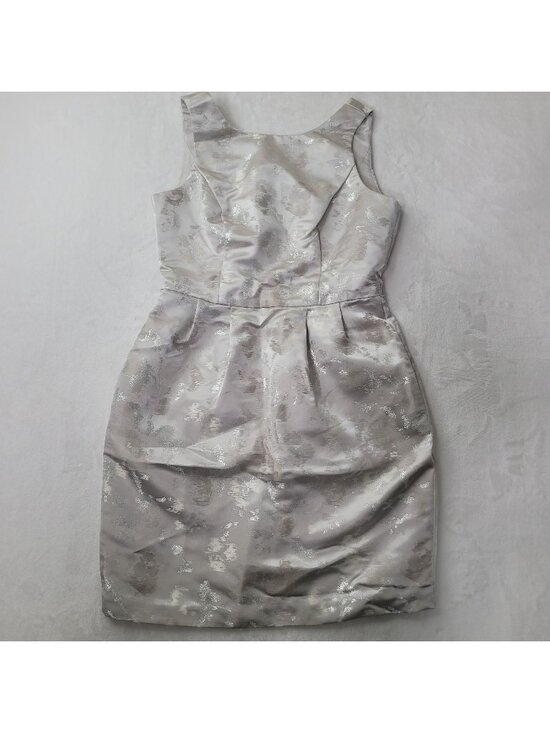 White House Black Market Dresses & Skirts - White House Black Market Women's Sleeveless Silver Jacquard Dress Size 4P
